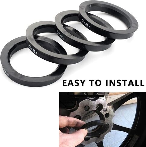 Car Hub Centric Rings 72.6-65.1 mm Set of 4 ABS Plastic Hub Rings in Saudi Arabia