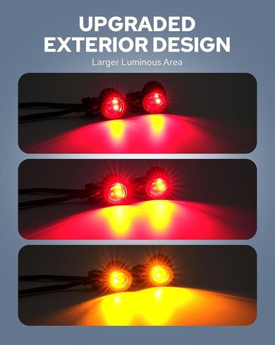 Benlari Motorcycle Bullet Turn Signal Lights, 8mm &10mm Rear Turn Signal Lights, 4 LEDs Red Amber Blinkers Turn Lights Fit for Honda Yamaha Suzuki Kawasaki Harley Chopper Bobber, Gloss Black, 2PCS in Saudi Arabia