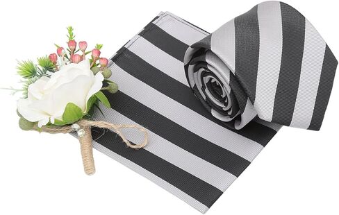 DQT Classic Stripe Tie و Pocket Square مجموعة للرجال in Kuwait