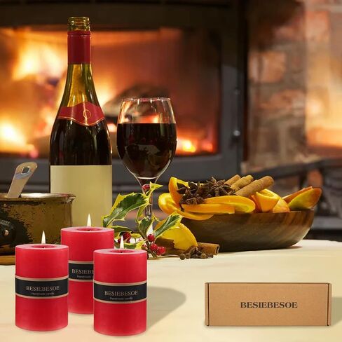 3×3 Ivory Pillar Candles Set of 3 Unscented Handpoured Weddings, Home Decoration, Restaurants, Spa, Church Smokeless Cotton Wick - Ivory 90 Hour in Saudi Arabia