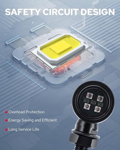 مصابيح إشارة بدوره Benlari دراجة نارية ، مصابيح إشارة دوران خلفية 8 مم و 10 مم ، 4 LEDs Red Amber Blinkers Lights مناسبة لهوندا Yamaha Suzuki Kawasaki Harley Chopper Bobber ، Gloss Black ، 2pcs in Saudi Arabia