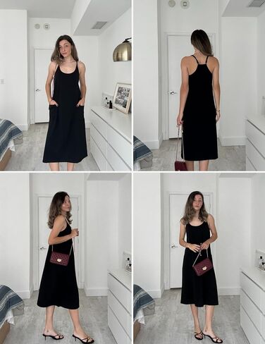 Ekouaer Sleeveless Nightgowns for Women Cotton Racerback Sleepshirt for Sleeping Full Slip Long Dress with Pockets S-3Xl in Saudi Arabia