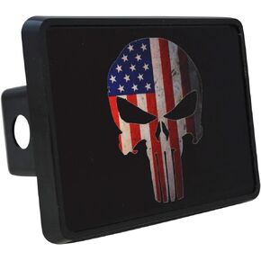 Rogue River Tactical USA American Flag Trailer Hitch Cover Plug US Patriotic Vintage Special Forces Skull