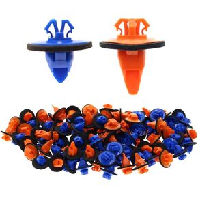 AUTOKAY New 100x Orange & Blue Clips for 4Runner Tacoma Trim Moulding 75395-35070 75396-35020