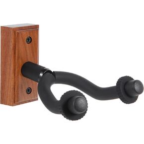 WINGO Guitar Wall Mount Hanger, Guitar Hanger Wall Hook Holder Stand with Screws, Black Walnut Wood Guitar Wall Hanger for Acoustic Electric Guitar, Bass, Banjo, Mandolin,Ukulele -WH-088