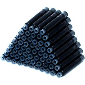 60 Count Bociyer Fountain Pen Ink Refill Cartridges | Standard International Ink Cartridge | 2.6mm bore Diameter | Black Ink