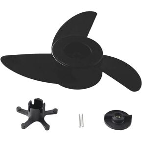 Trolling Motor Propellers - 3-Blade Snake Drill Prop Parts Replacement for Boat Electric Outboard, Kayak Water Use | High-Speed Kit Attachment with Mount Nut, Pins, Spanner