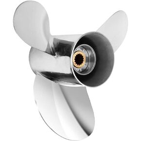 Jason Marine OEM Upgrade 13 1/4 x 17,13 x 19, 13 1/2x 15, 13 1/2 x 14 Stainless Steel Outboard Propeller for Yamaha Engines 60-115 HP, 15 Tooth, RH (13 1/2 x 14)