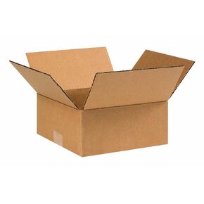 Aviditi 994 Flat Corrugated Cardboard Box 9" L x 9" W x 4" H, Kraft, for Shipping, Packing and Moving (Pack of 25)