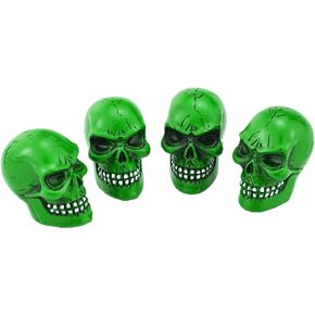 Abfer Skull Valve Cap Cool Wheel Tire Air Stem Cover Car Decoration Accessories Fit for Most Vehicle Truck Motorcycle Bike (Black)