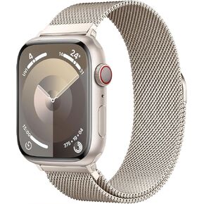 حلقة ميلانو أصلية من الفولاذ المقاوم للصدأ متوافقة مع سوار ساعة Apple 38 مم 40 مم 41 مم 42 مم 44 مم 45 مم 49 مم، سوار بديل بمشبك مغناطيسي لسلسلة iwatch Series Ultra/Ultra2، SE 9 8 7 6 5 4 3 2 1، للنساء in Kuwait