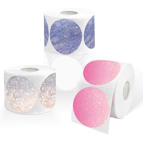 STARLIBOO 2400PCS Thermal Labels, Thermal Printer Labels Round, 2 inch Direct Thermal Stickers use for Barcode, Shipping, Customized, Compatible with Rollo & Zebra & MUNBYN (4 Rolls)