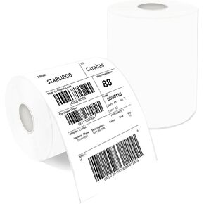 STARLIBOO 2400PCS Thermal Labels, Thermal Printer Labels Round, 2 inch Direct Thermal Stickers use for Barcode, Shipping, Customized, Compatible with Rollo & Zebra & MUNBYN (4 Rolls)