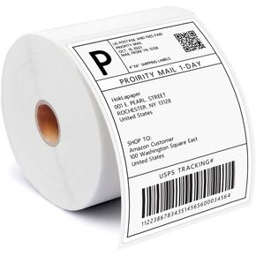 4x6 Thermal Shipping Label Roll,500 Labels/Roll,Compatible with Rollo,MUNBYN,Zebra,phomemo,OFFNOVA,IDPRT,Permanent Adhesive,Commercial Grade