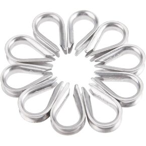 Mtsooning 10PCS Wire Thimble Rigging, M5 Stainless Steel Rope Thimble for 3/16 Inches Diameter Wire Cable