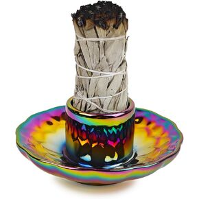 Incense Burner Holder, Palo Santo Holder, Candle Sticks Holder Tray, Sage Holder for Burning, Ceramic Ash Catcher Tray, Smudge Sticks Tray, Meditation Yoga Accessories Home Décor