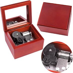 Music Box Vintage Musical Boxs Gift for Birthday Valentine's Day Christmas Day(Wine Red Box)