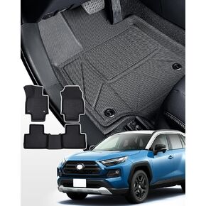 Car Floor Mats for Toyota RAV4 2024 2023 2022 2021 2020 2019 Toyota RAV4 Floor Mats, Custom Fit 1st & 2nd Row Waterproof All-Weather Protection Floor Liners for Toyota RAV4 2022 Accessories