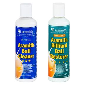Aramith Bundle of 2 Items Billiard Ball Cleaner & Aramith Billiard Ball Restorer 8.4 fl.oz. Bottles