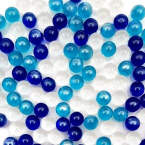 120 pcs Clear Round Glass Marble, 1.4 Pound Aquarium Decor Wedding Vase Filler Centerpiece Decor, Colored Rocks Table Scatter, Aquarium and Fish Tank Pebbles