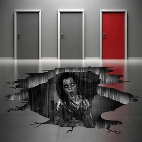 Eutecado Spooky 3D Halloween Floor Wall Decals Zombie Floor Stickers for Bar Pub, Horror Skeleton Halloween Floor Deacls Ghost Hand Scratching Floor Stickers Art Decorations Party Supplies