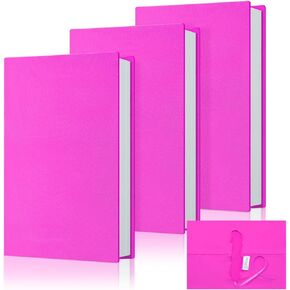 Gueevin 3 Pcs Jumbo Book Covers Stretchable Textbook Jackets Fits Most Hardcover Books up to 9.5 x 14 Inch Washable Protective Textbook Cover Reusable Book Protector for Girls Boys Kids (Rose Red) in Saudi Arabia
