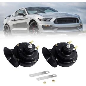 HAOBO 2PCS 300DB Super Loud Train Horns, 12V Loud Dual-Tone Waterproof Electric Snail Horn Kit, Car Air Electric Snail Double Horn Car Accessories Universal for Any 12V Vehicles Motorcycle Boat