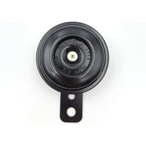 1 PC Car Snail Horn Whistle, 3.7In x 2.5In 12V Metal Round Loud Speaker Scooter Snail Horn Accessories, Universal Waterproof Durable Vehicle Disc Horn for Motorcycle Moped Dirt Bike (Black)