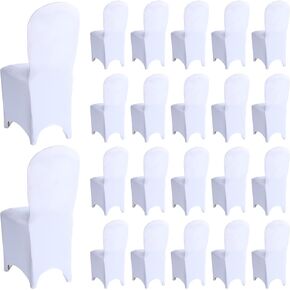 60 Pcs Chair Covers Wedding Seat Chair Covers Spandex Chair Slipcovers Polyester Spandex Folding Chair Covers for Wedding, Banquet Party, Celebration Event, Dining Room, Living Room (Beige)