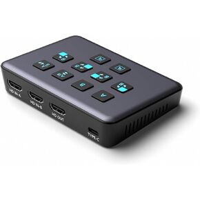 Dual-Channel HDMI External Capture Card, Audio Video External Camera Capture Card Stream and Record in 1080P/60fps Compatible with Xbox Series X/S, PS5/PS4/Pro, Nintendo Switch on OBS, Zoom and PC/Mac