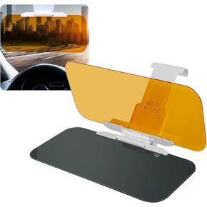 1 PC Car Visor Anti-Glare Goggles, 2 in 1 Car Sun Anti-UV Block Visor Extender, 12.6" x 4.7" HD Day and Night Driving Anti-high Beam Goggles, Auto Universal Tinted Lens Blocker (Stretch Style)