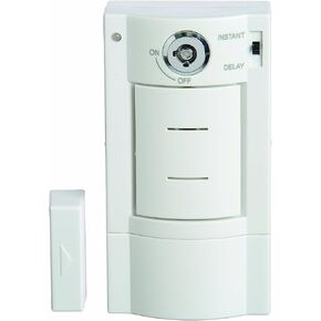 HS4313B Battery Powered Wireless Home Security Door Alarm with Key Entry, White