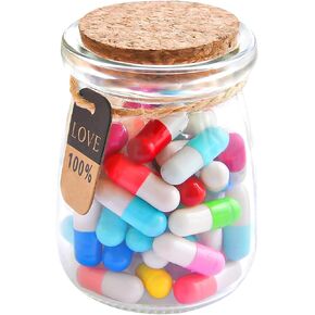 Capsule Message in a Bottle - 50pcs Cute Capsule Pills Gift for Girlfriend Boyfriend Women Wife Husband, Love Pills Letter for Birthday Christmas Anniversary Valentine Day Mothers Day Gift