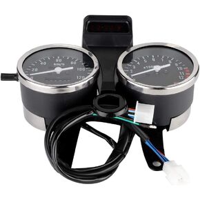 Motorcycle Speedometer, LED Motorcycle Modified Accessories Speedometer Odometer Tachometer for Suzuki GN125