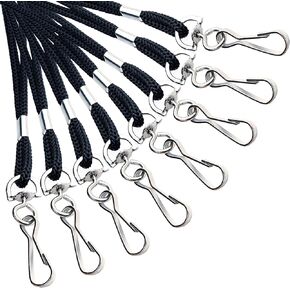 ID Black Lanyards Safety Badge Lanyard 36" with Swivel Hook 200 Pack