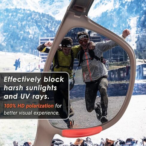 نظارات شمسية مستقطبة للرجال والنساء، حماية 100% من الأشعة فوق البنفسجية، نظارات شمسية رياضية للجري وركوب الدراجات والمشي لمسافات طويلة والقيادة مستطيلة in Kuwait