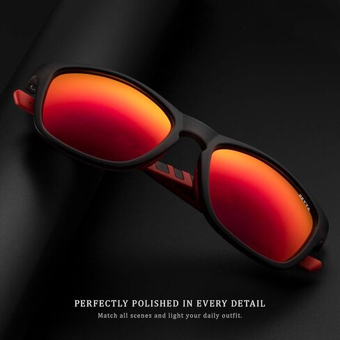 نظارات شمسية مستقطبة للرجال والنساء، حماية 100% من الأشعة فوق البنفسجية، نظارات شمسية رياضية للجري وركوب الدراجات والمشي لمسافات طويلة والقيادة مستطيلة in Kuwait