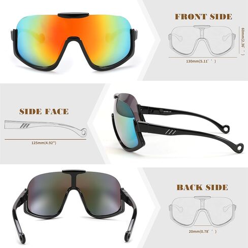FEISEDY Sunglasses Men Women Oversized Fashion Sports Baseball Fishing Skiing Running Golf Adults Teens Half Frame B0012 in Saudi Arabia