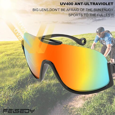 FEISEDY Sunglasses Men Women Oversized Fashion Sports Baseball Fishing Skiing Running Golf Adults Teens Half Frame B0012 in Saudi Arabia