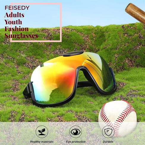 FEISEDY Sunglasses Men Women Oversized Fashion Sports Baseball Fishing Skiing Running Golf Adults Teens Half Frame B0012 in Saudi Arabia