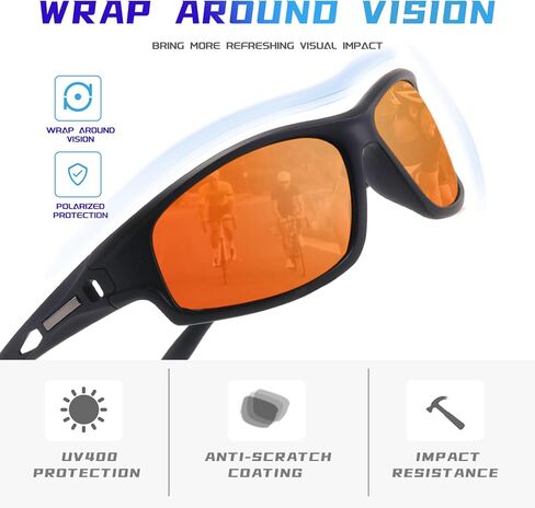 UV Protection Sunglasses, Wrap Around Polarized Sunglasses, Baseball Sunglasses for Youth, Sun Glasses for Men in Saudi Arabia