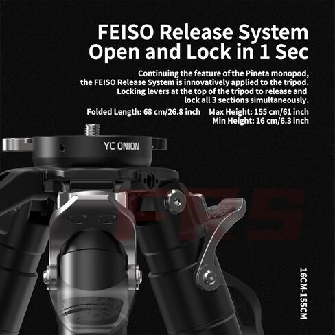 YC Onion Tripod Camera PINETA Peak Photo & Video Carbon Fiber Tripod Camera Tripods Camera Stand Stabilizer Camera Support Professional Travel DSLR Tripods in Kuwait