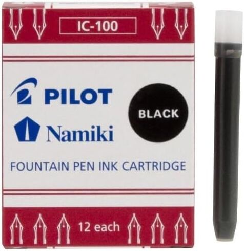 Pilot Namiki IC100 Fountain Pen Ink Cartridge, Black, 12 Cartridges per Pack (69100) in Saudi Arabia
