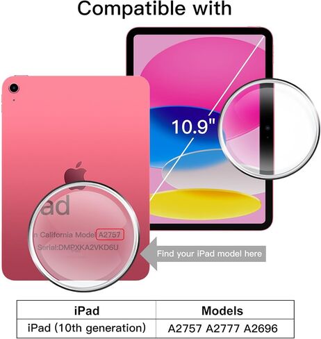 JETech Rotating Case for iPad 10 (10.9-Inch, 2022 Model, 10th Generation) with Pencil Holder, 360 Degree Rotation Protective Stand Cover Clear Back, Auto Wake/Sleep (Black) in Saudi Arabia