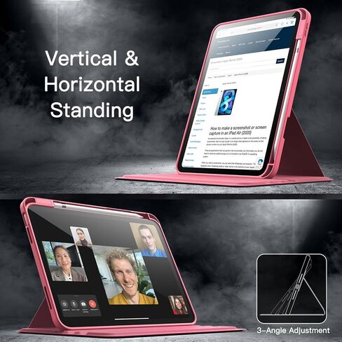 JETech Rotating Case for iPad 10 (10.9-Inch, 2022 Model, 10th Generation) with Pencil Holder, 360 Degree Rotation Protective Stand Cover Clear Back, Auto Wake/Sleep (Black) in Saudi Arabia