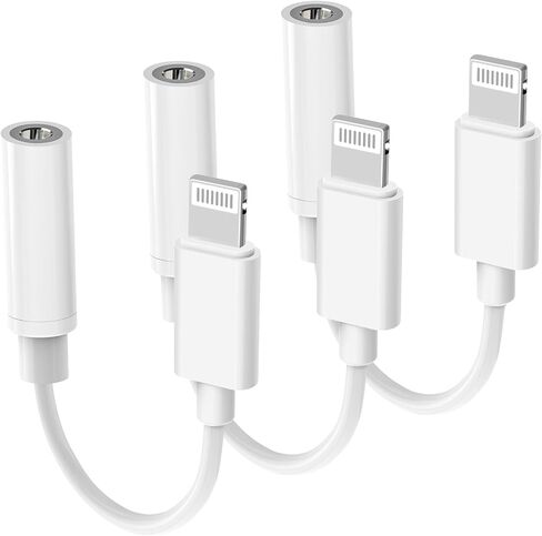 [Apple MFi Certified] 2 Pack Lightning to 3.5 mm Headphone Jack Adapter, Veetone iPhone 3.5mm AUX Audio Stereo Headphone Dongle Earphone Digital Connector for iPhone 14 13 12 11 XS Mini XR SE X 8 iPad in Saudi Arabia
