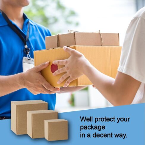 مجموعة صناديق الشحن مكونة من 50 صندوقًا من الورق المقوى المموج الصغير مقاس 4 × 4 × 2 بوصة للحزمة، صناديق بريد متينة ممتازة لتعبئة الأعمال الصغيرة in Kuwait