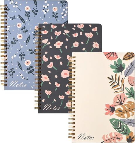 Spiral Notebook-3 Pack A5 Lined Journal Notebooks, 8.3'' x 5.8'' Spiral Notebook, Small Cute Notebooks for Women, College Lined Notebook for Office & School Supplies in Saudi Arabia