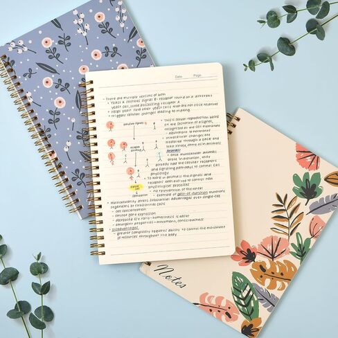 Spiral Notebook-3 Pack A5 Lined Journal Notebooks, 8.3'' x 5.8'' Spiral Notebook, Small Cute Notebooks for Women, College Lined Notebook for Office & School Supplies in Saudi Arabia
