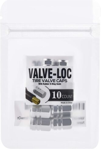 أغطية صمامات الإطارات (عبوة من 10 قطع) أغطية جذعية عالمية للسيارات وسيارات الدفع الرباعي والدراجات والشاحنات والدراجات النارية | الثقيلة | ختم محكم | التصميم السداسي| سبائك ألومنيوم خفيفة الوزن | المسمار على in Kuwait